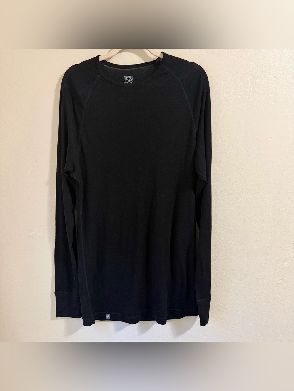 IBEX Woolies Zque Merino Wool 150 Long Sleeve Crew Base Layer Black Shirt XXL